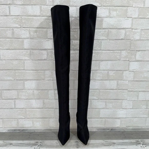 STUART WEITZMAN Ultrastuart Satin Over The Knee Boots - Balck - Sz - 5.5 - Picture 3 of 12